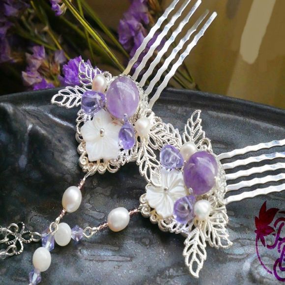 Amethyst Hair Comb Hair Piece Cosplay main image 4